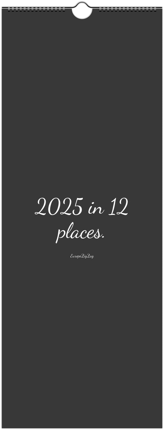 Wall calendar - 2025 in 12 places.