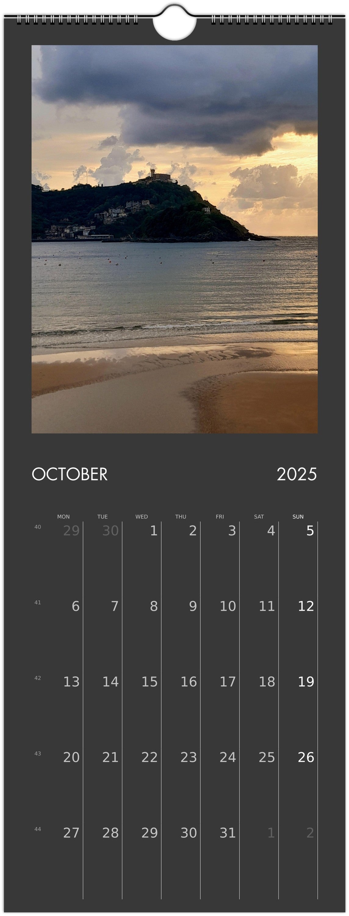 Wall calendar - 2025 in 12 places.