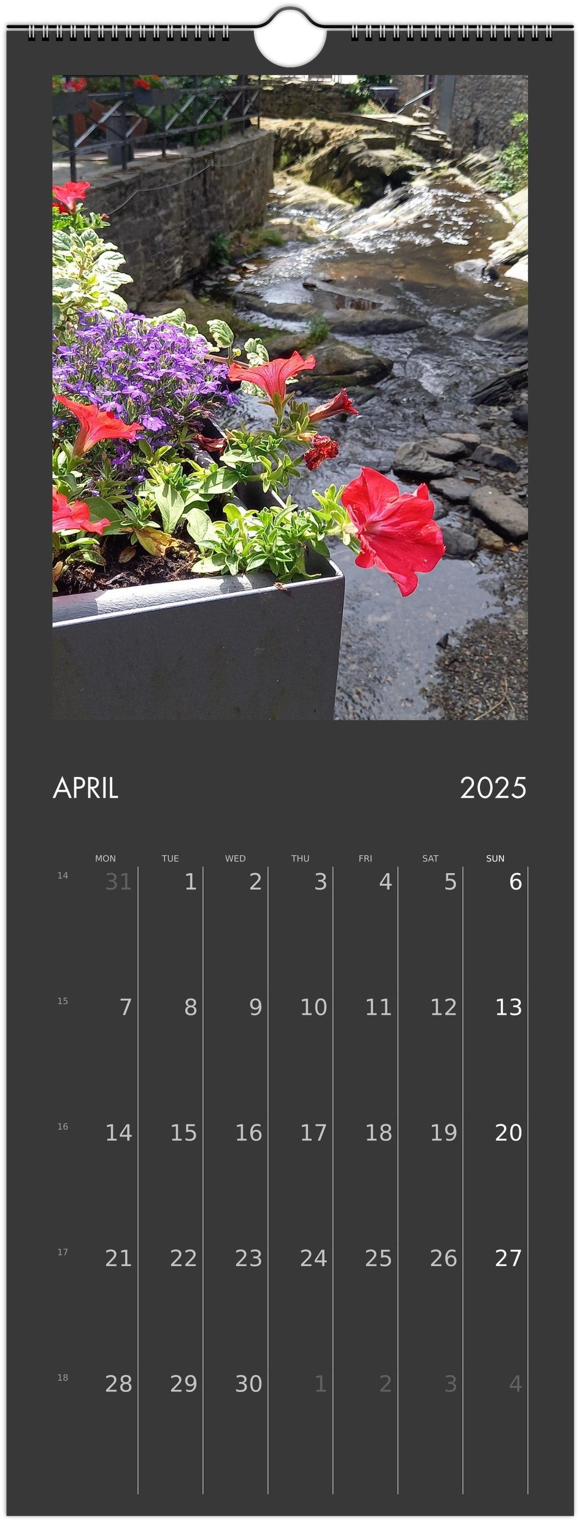 Wall calendar - 2025 in 12 places.