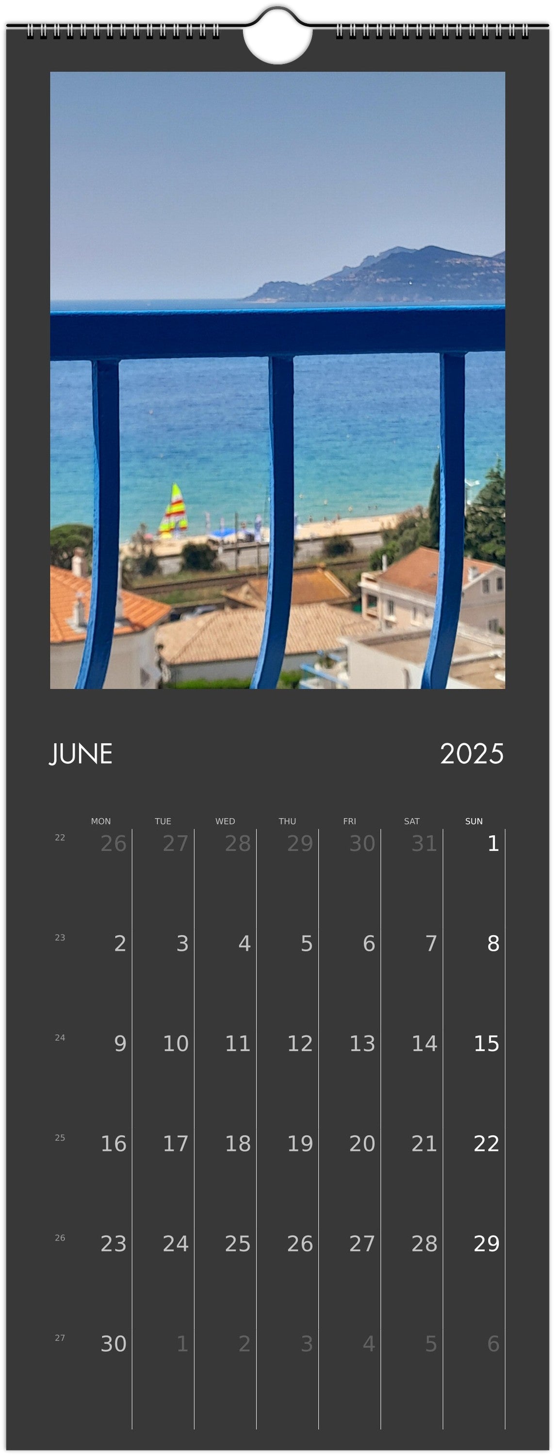 Wall calendar - 2025 in 12 places.